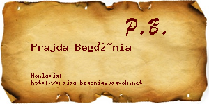 Prajda Begónia névjegykártya